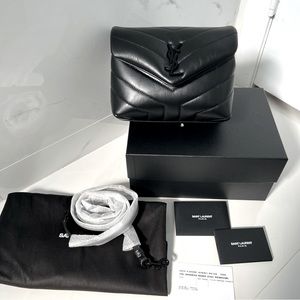 YSL Toy Lou lou strap bag in quilted ‘Y’ leather - Black Leather with Black HW